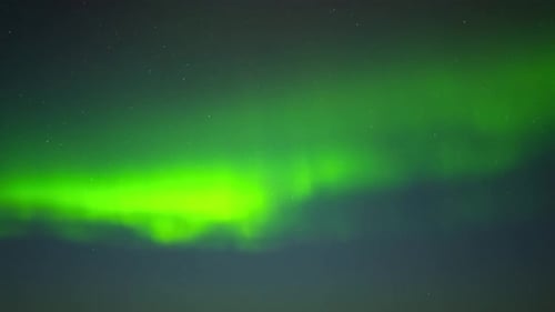 Aurora Borealis Northern Lights in Iceland Real Night Sky with Stars Time Lapse Astronomical