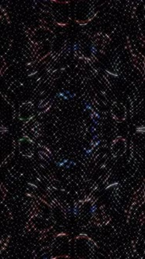 Abstract Geometric Grid with Waving Light Patterns Background