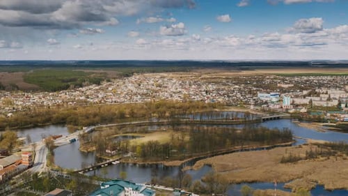 Aerial View Of Small Town