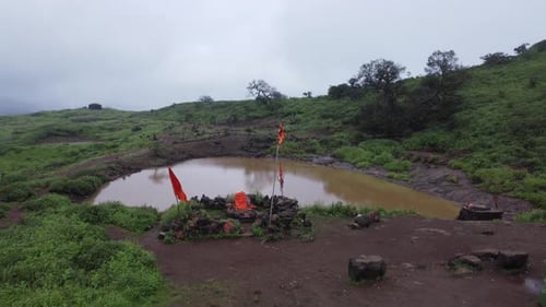 Temple sacré du Seigneur Shiva au fort de Harihar, Maharashtra, Inde