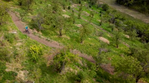 Mtb Rider in the Mountain Track Park