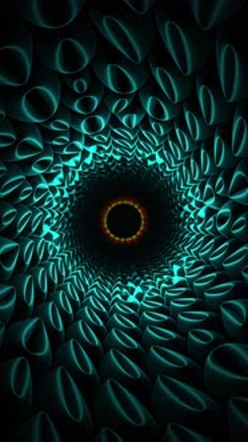 Circular object with black center. Looped animation