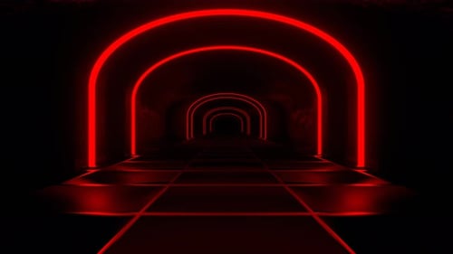 Roter Dungeon-Tunnel-Hintergrund Vj Loop In 4K