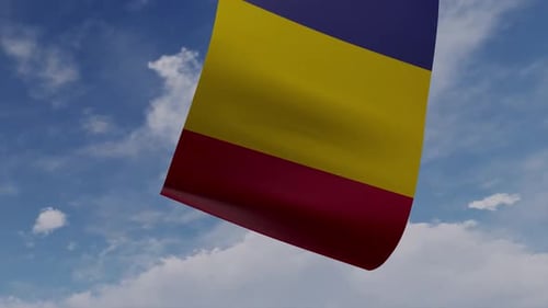 Drone Pulling Romania Flag