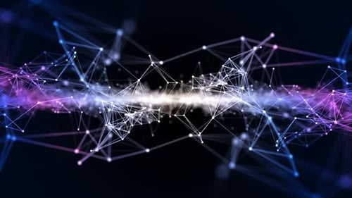 Abstract Futuristic Network Pulsating with Digital Connections