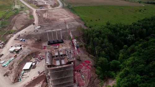 Construction of Bridge with Supports and Reinforcement