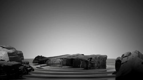 Tranquil Black and White Rock Landscape