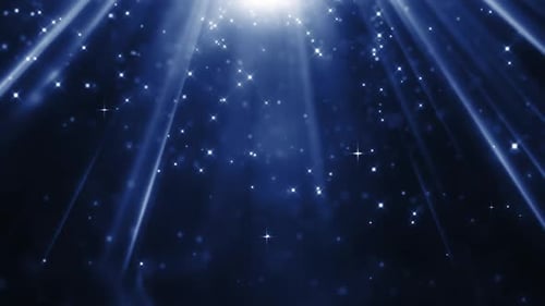 Magical Blue Particles Light Rays Background Loop