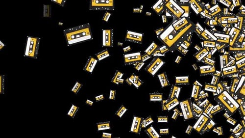 Audio Cassette Loop Animation Alpha Background