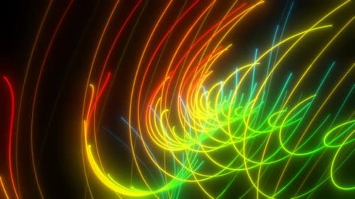 Dynamic Neon Abstract Light Trails Loop Background