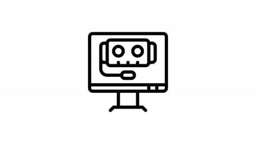 virtual assistant line icon animation