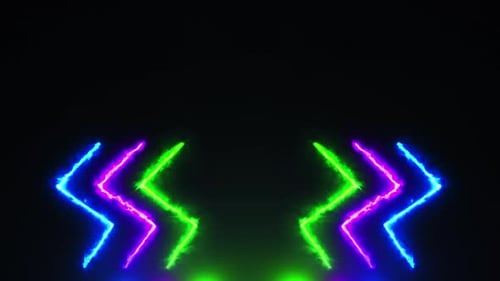 Vibrant Neon Arrows Abstract Transition Background