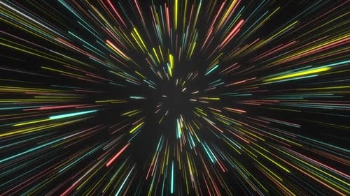 Colorful Neon Lines Hyperspace Warp Speed Background Loop