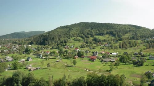 Aerial Shot of Carpathian Mountains and Green Forest