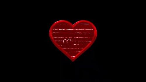 Glossy Red Heart 3D Rotating Animation