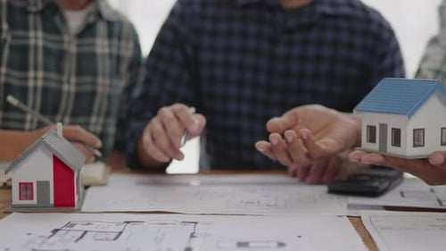 Working brainstorming for cost estimating on design architectural and engineering.