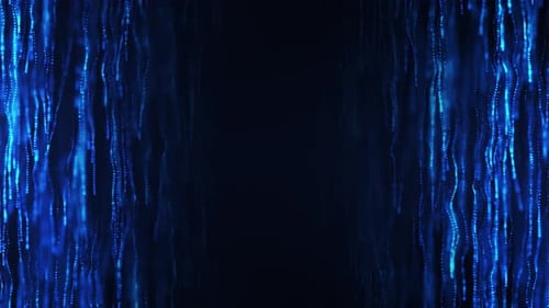 Abstract digital tunnel with a stream of glowing particles. seamless loop, 4K.