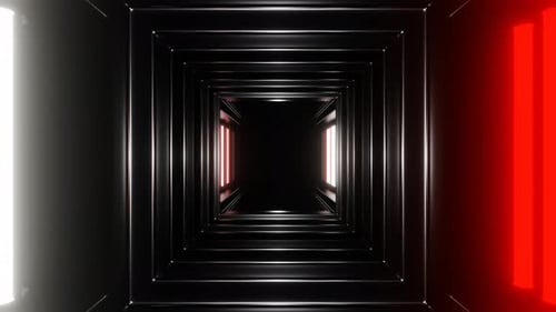 Red And White Neon Stroboscope Tunnel Background Vj Loop In 4K