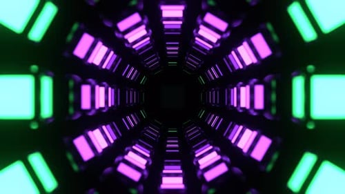 Grüner und lila abstrakter pulsierender Neoncore-Hintergrund VJ Loop In 4K