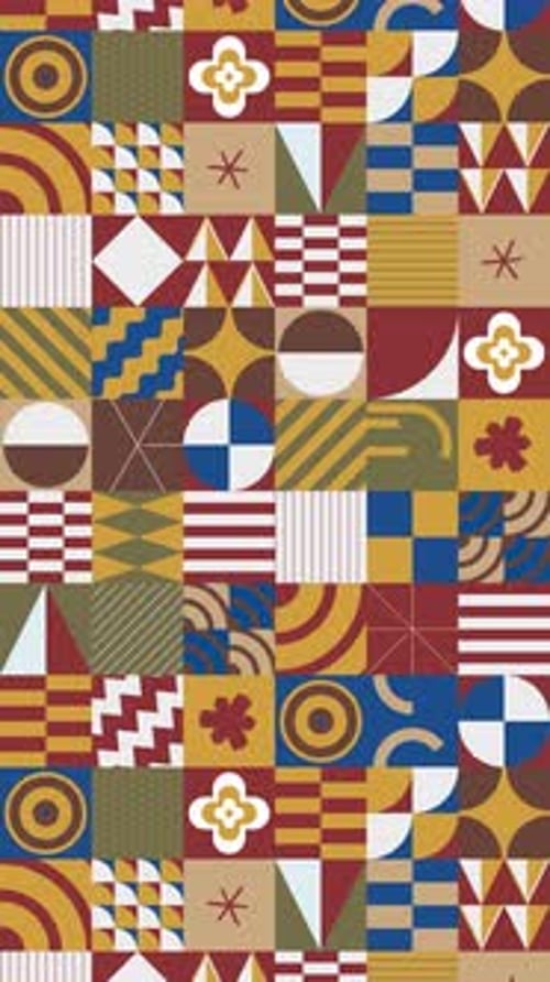 Portrait Retro Flat Art Geometric Loop