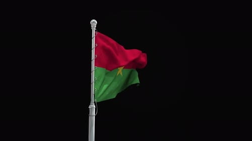 Realistic Waving Flag on a Metal Pole