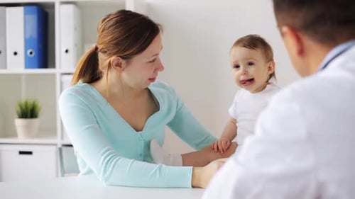Mother and Infant at Doctor's Office Visit