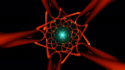 Abstract Glowing Geometric Tunnel Loop Animation