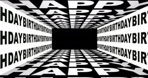 Happy Birthday Tunnel Kinetic Typography Anniversary or Happy Birthday Text or Lettering Animation
