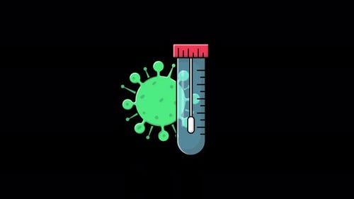 Animated Medical Test Tube and Virus Icon
