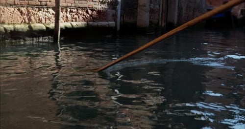 Venice Canal Tracking Shot with Reflections