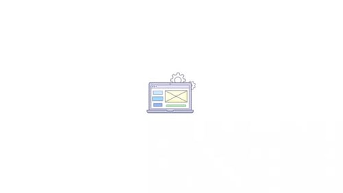 Minimalist Laptop Interface Animation with Gears