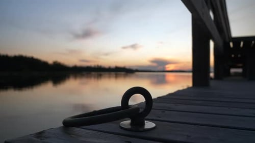 Maritime mooring ring, on Norwegian dock jetty