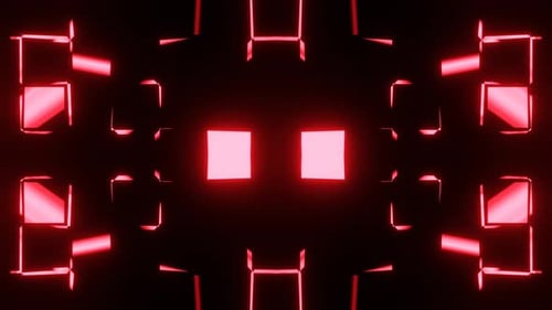 Exploring Mesmerizing Geometric Patterns in Vibrant Red Light at Night