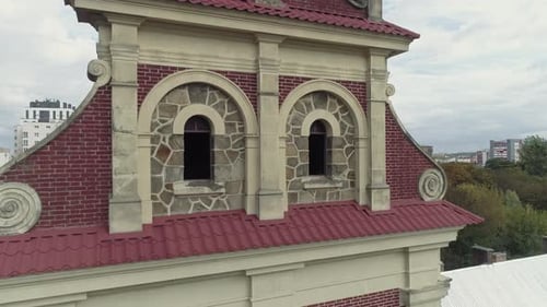 Drone Shot of the Charming Ancient Church of Saint Josaphat