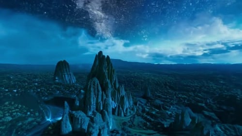 Nachtlandschaft mit Mond