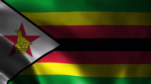 Zimbabwe Flag Waving Seamless Loop