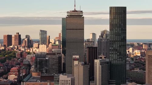 Sunset Glow Over Boston Skyline