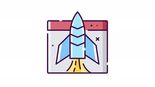 Rakete startet von der Kalenderseite 2D Bewegte Grafiken 4K