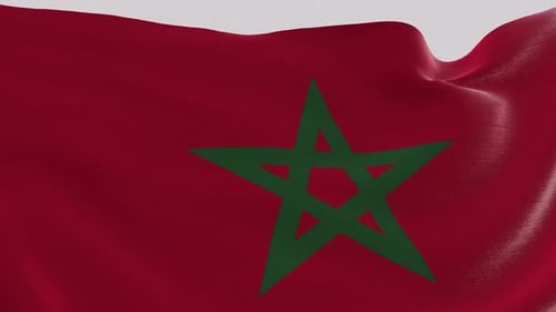 Realistic Morocco Flag Waving Animation