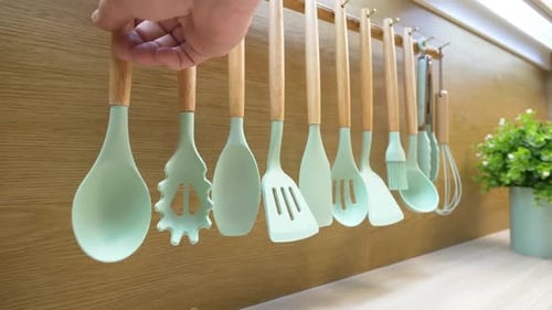 Kitchen Utensils in a Row