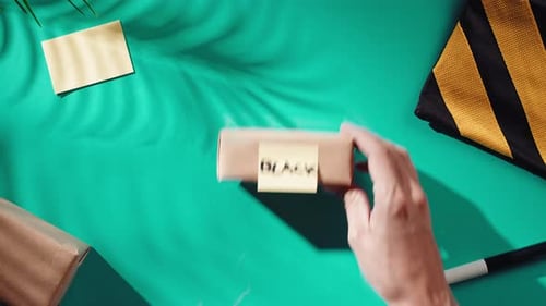 Box Labeling, Putting Sticky Note on Wrapped Boxes