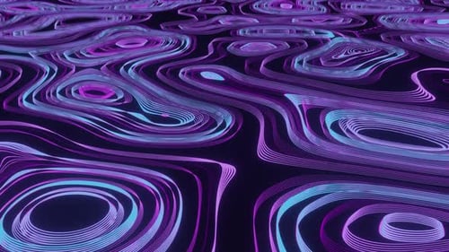 Abstract Neon Contour Lines Motion Background