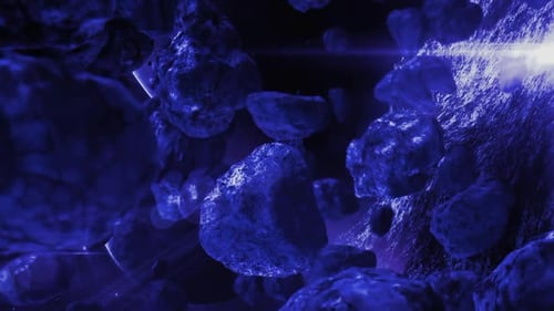 Blue Glittering Stone Animation Loop