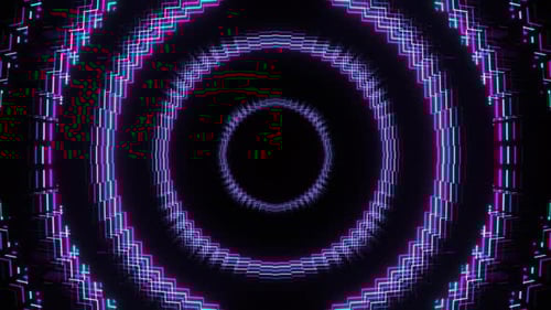 Cyan And Pink Neon Light Moves In Circles Background Vj Loop In 4K