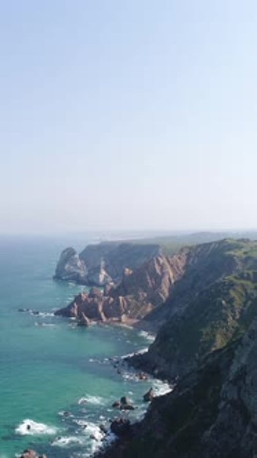 Beautiful Atlantic coast in Portugal Vertical Video