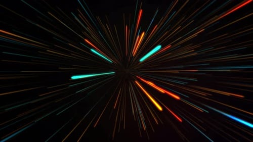 Futuristic Light Speed Warp Tunnel Background Animation