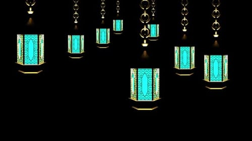Goldene arabische Ramadan-Laterne V3