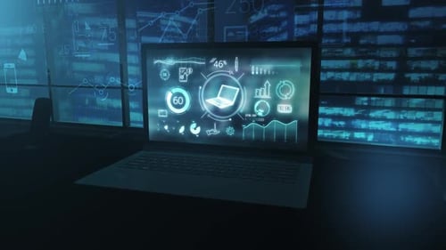 Infografiken über Devisentransaktionen auf einem Laptop-Bildschirm
