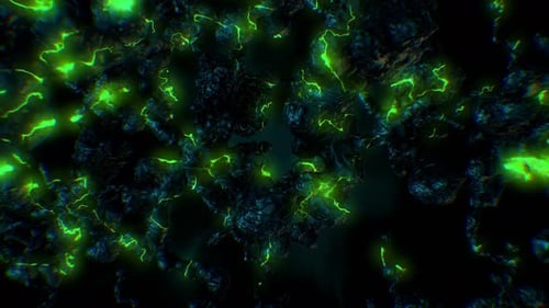 Dynamic Green Energy Glitch Abstract Loop Background