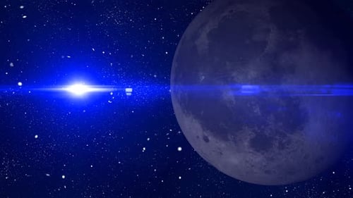 Animation of Moon planet seen from space. 2630